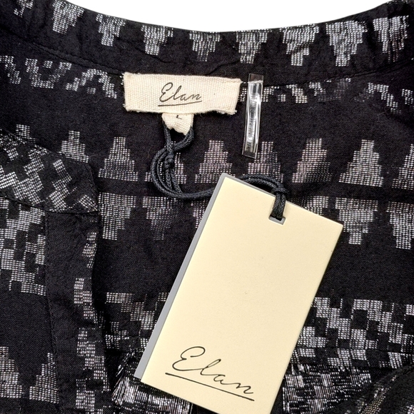 Elan Women's Maura Metallic Black And Silver Mini Dress Size Large - Picture 7 of 14